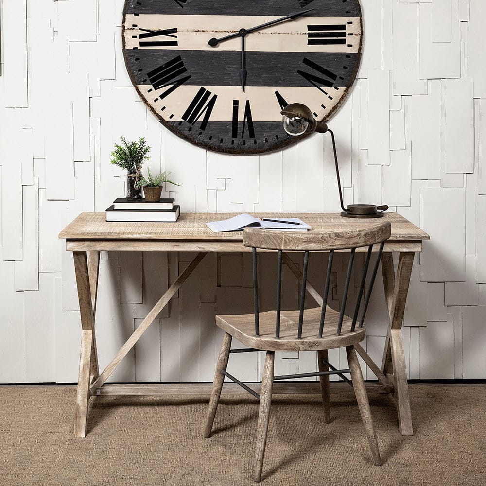 Mercana - Tracy 54L x 28W Natural X Frame Wood Office Desk - 67834 view 2