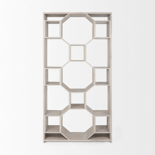 Mercana - Traro 47.75L x 16.0W x 92.0H Beige Wooden Compartment Shelving Unit - 69740 view 2