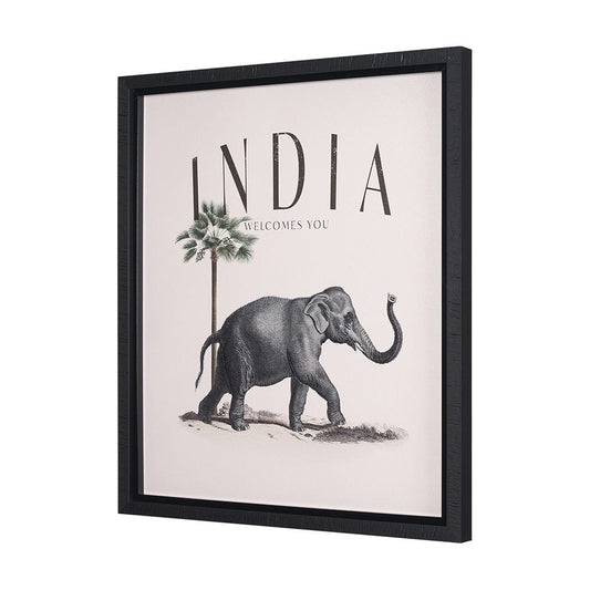 Mercana - Travel Guide - India by Vintage Collection a Hand Embellished Textured Framed Art Print - 15366 view 2