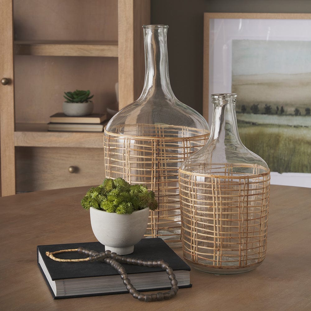 Mercana - Troian Medium Rattan Wrapped Glass Bottle - 70932 view 6