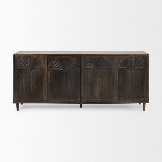 Mercana - Tucker Dark Brown w/ Carved Arch Pattern 4 Door Sideboard - 69955 view 2