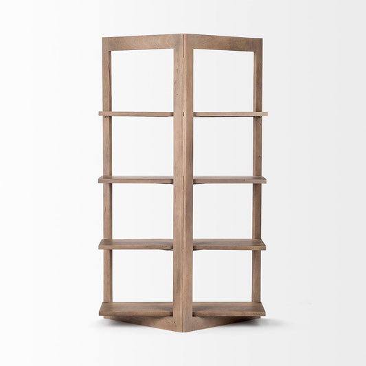 Mercana - Turnbull I 42L x 16W x 72H Light Brown Wood Four Shelf Shelving Unit - 68212 view 2