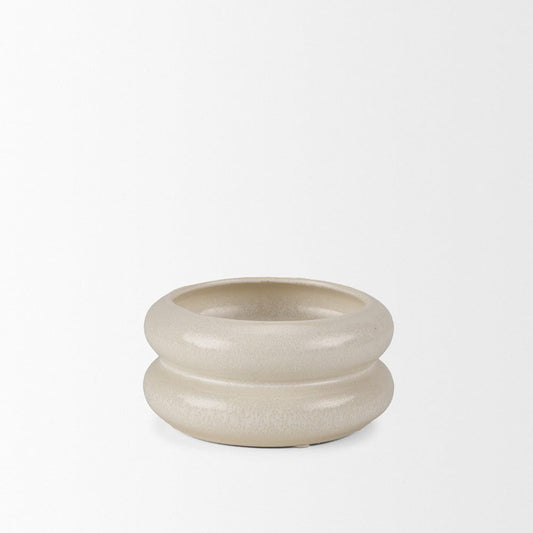 Mercana - Twyla Short Cream Glazed Ring Pot - 70979 view 2