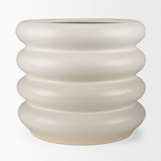 Mercana - Twyla Tall Cream Glazed Floor Ceramic Vase - 70982 view 2