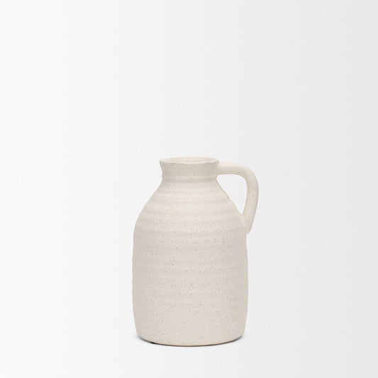 Mercana - Tyrus Medium Textured Matte White w/ Speckling Ceramic Vase - 70991 view 2