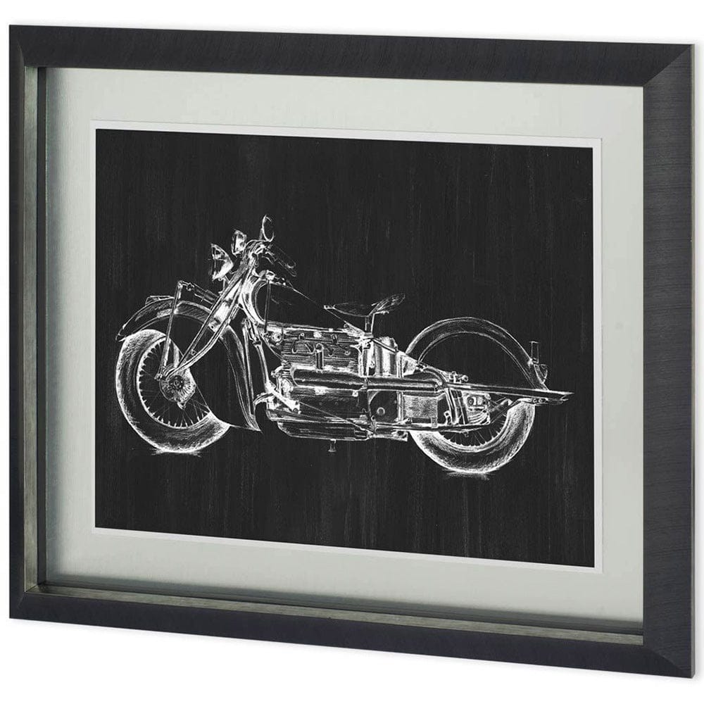 Mercana - UA CH Motorcycle Graphic I by Megan Meagher Hand Embellished Framed Art Print Matted under Glass - 10850 view 1