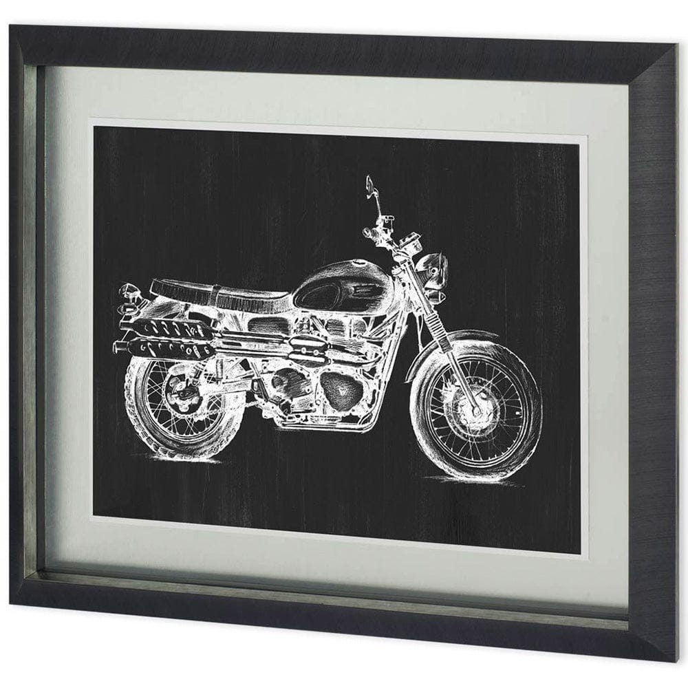 Mercana - UA CH Motorcycle Graphic II by Megan Meagher Hand Embellished Framed Art Print Matted under Glass - 10851 view 1