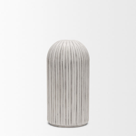 Mercana - Ummi Small Off White w/ Gray-Brown Antiquing Ceramic Floor Vase - 70997 view 2