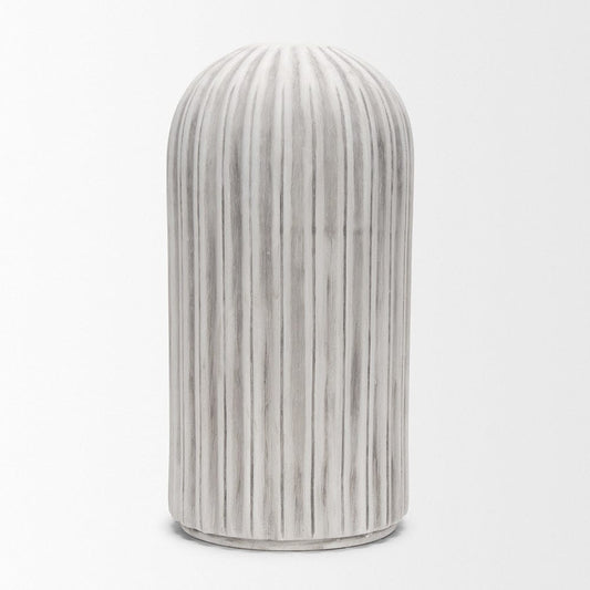 Mercana - Ummi Tall Off White w/ Gray-Brown Antiquing Ceramic Floor Vase - 70998 view 2