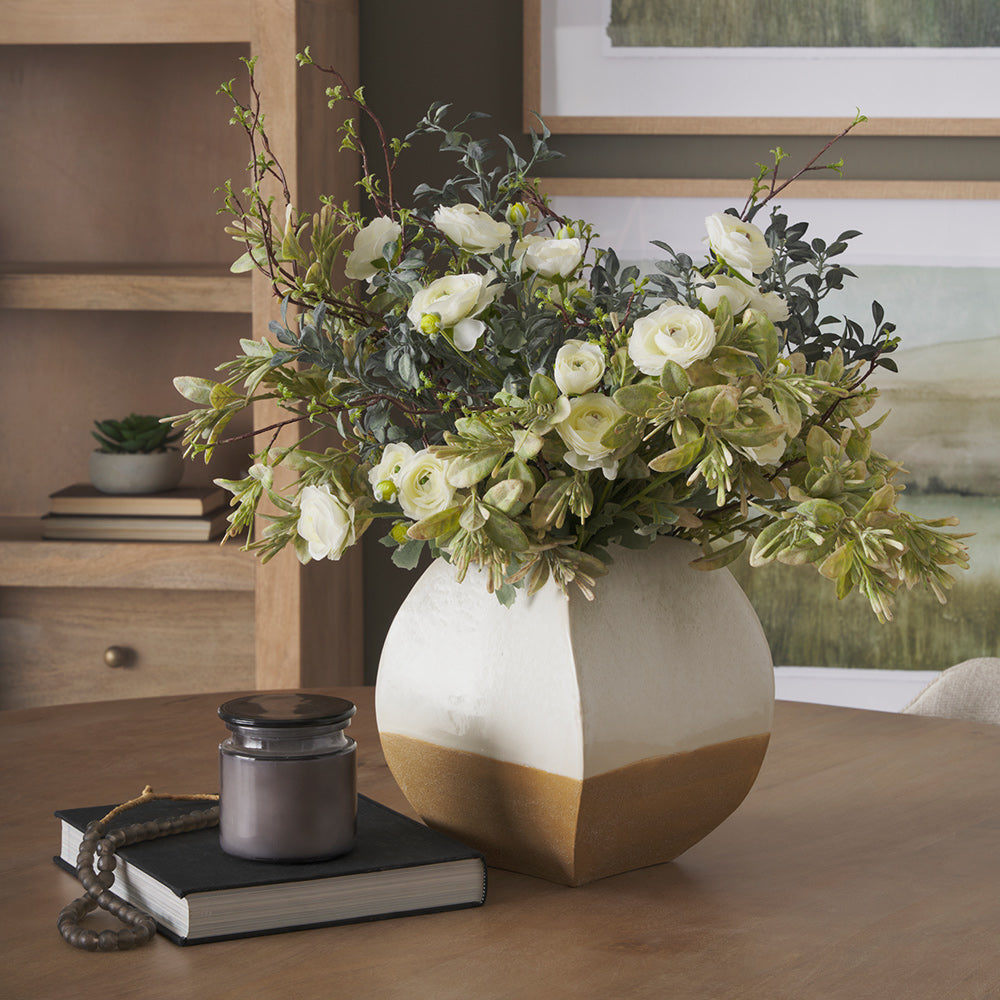 Mercana - Vania Short Off White w/ Tan Textured Ceramic Vase - 70990 view 9