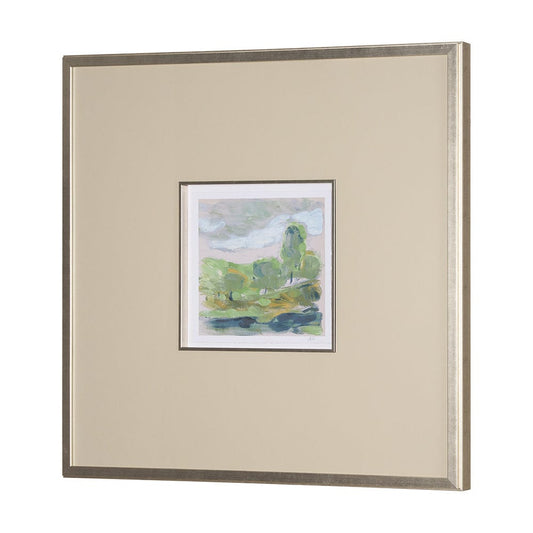 Mercana - Vibrant View IV by Mercana Studio a Hand Embelished Textured Framed Art Print Matted under Glass - 15431 view 2