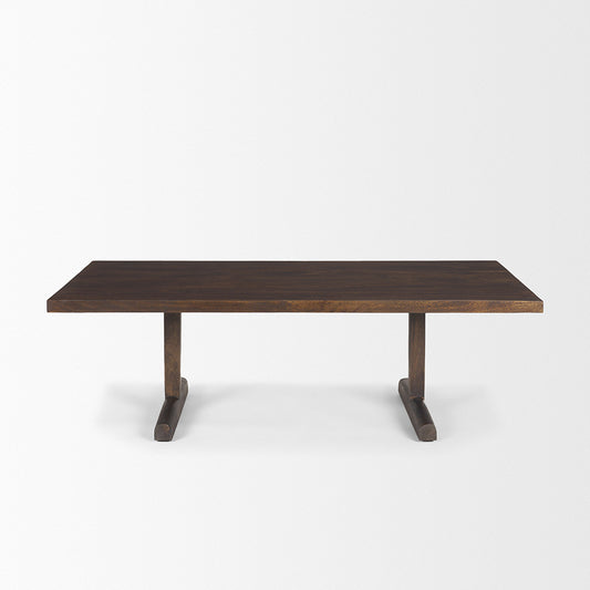 Mercana - Viktor 55"L Dark Brown Solid Wood Coffee Table - 69963_CLOSEOUT view 2