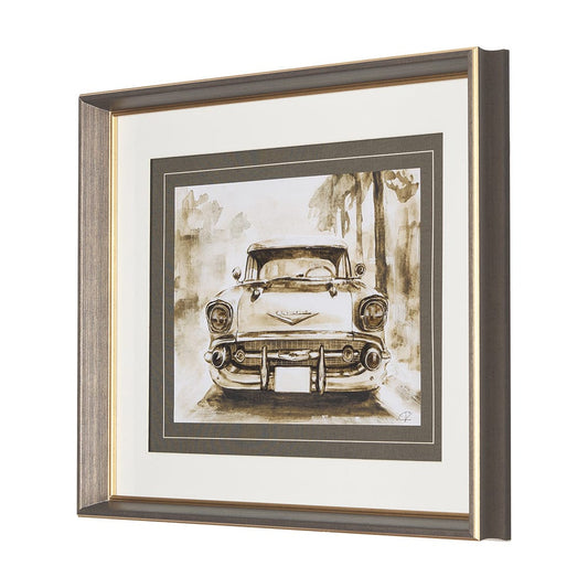 Mercana - Vintage Car Picture IV by Mercana Studio Hand Embellished Framed Art Print Matted under Glass - 14708 view 2