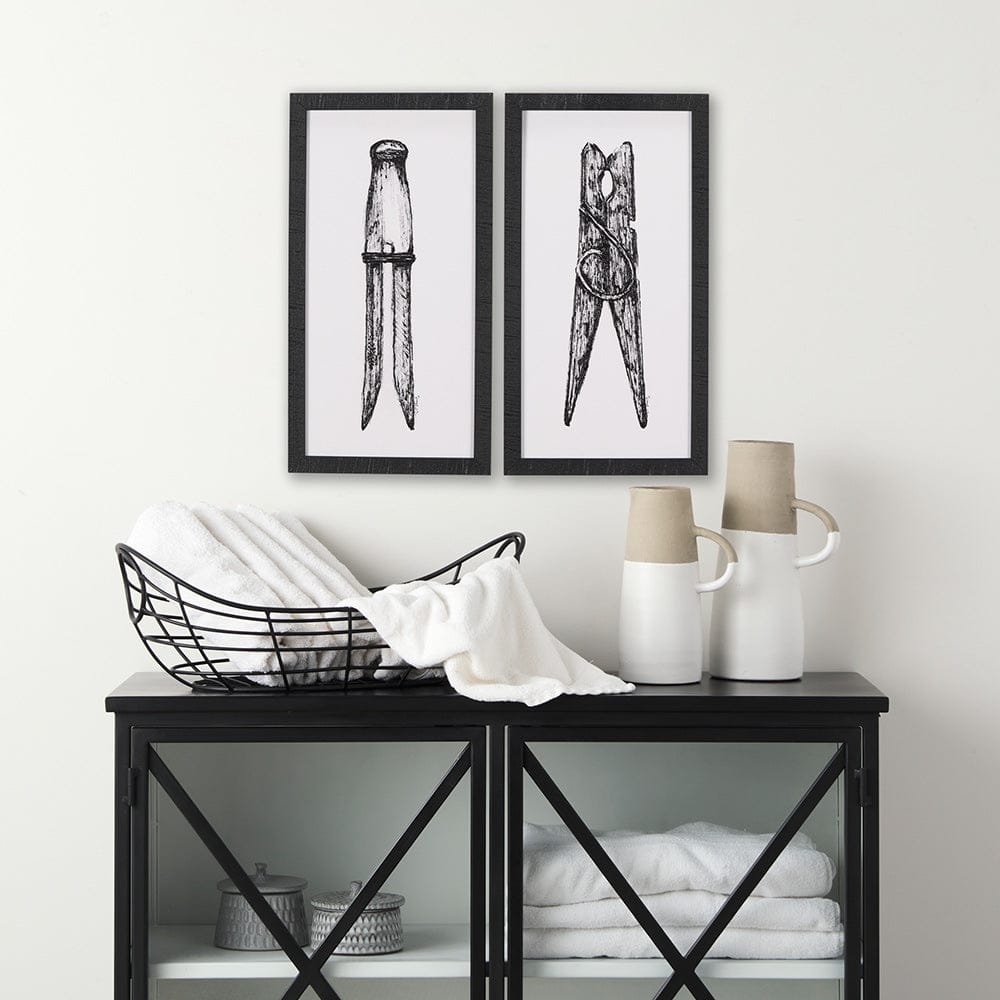 Mercana - Vintage Cloth Peg I by Mercana Studio a Hand Embellished Textured Framed Art Print - 14791 view 8
