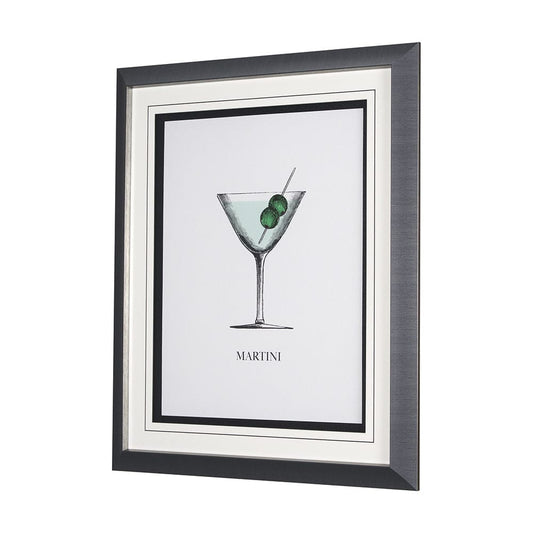 Mercana - Vintage Cocktails-Martini by Gwen Aspell Hand Embellished Framed Art Print Matted under Glass - 15304 view 2