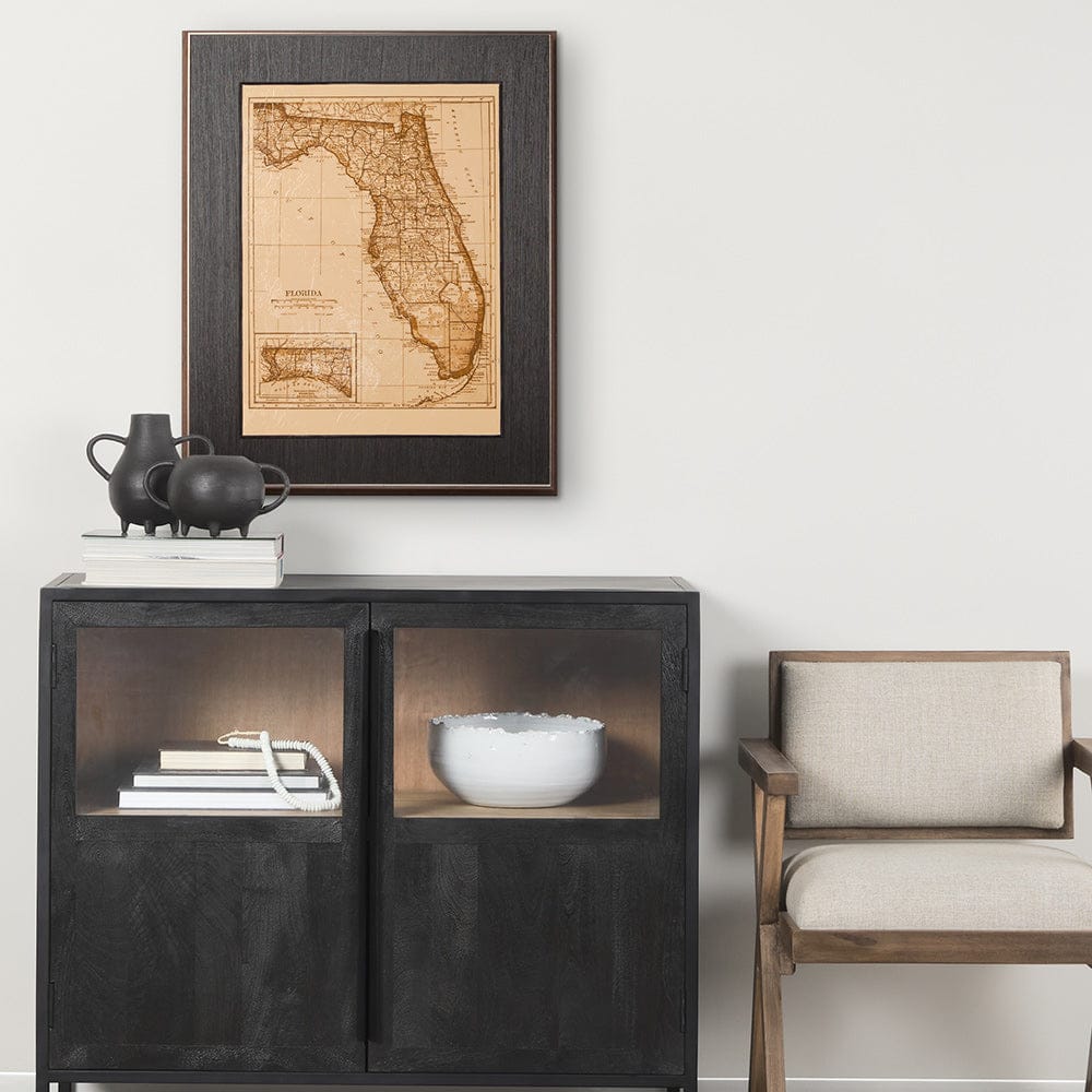 Mercana - Vintage Florida Map by Mercana Studio a Hand Embellished Textured Framed Art Print - 12049 view 5