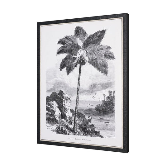 Mercana - Vintage Palm Tree Drawing I by Les Palmiers Histoire Embellished Textured Framed Canvas - 102681-FS view 2