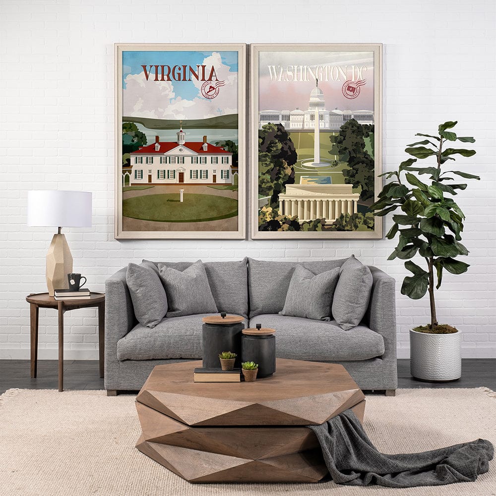 Mercana - Virginia Go USA XL by Mercana Studio a Hand Embellished Decograph Framed Art Print under Glass - 14399 view 6