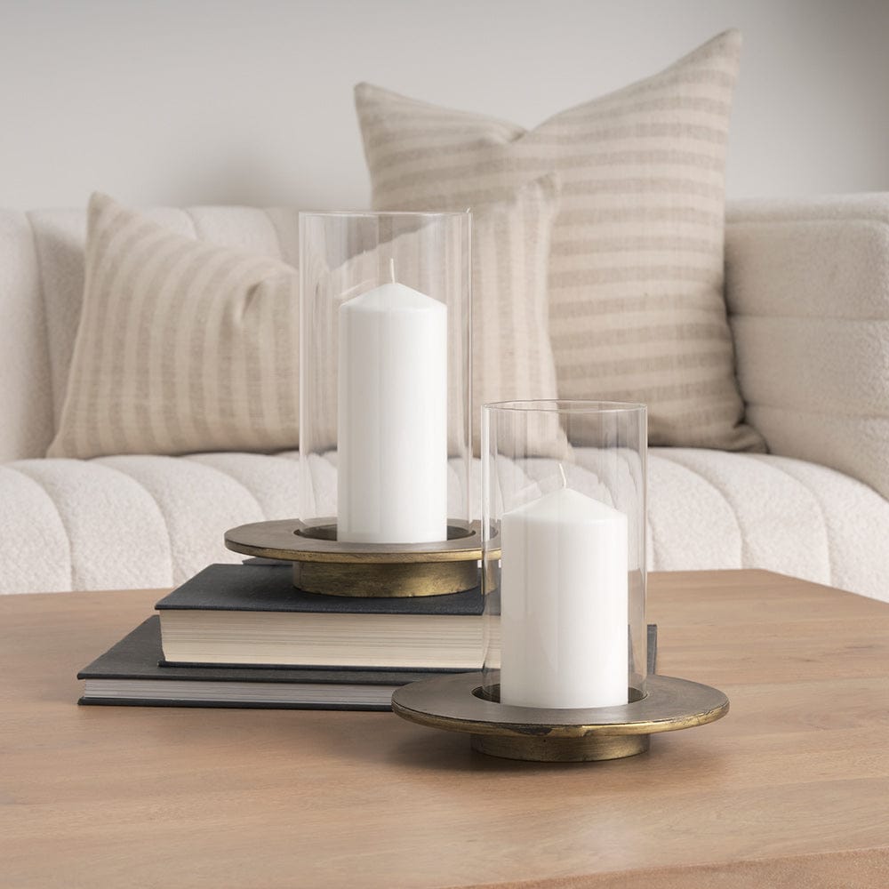 Mercana - Vivian Gold Metal and Glass Hurricane Candle Holder (Set of 2) - 70539 view 10