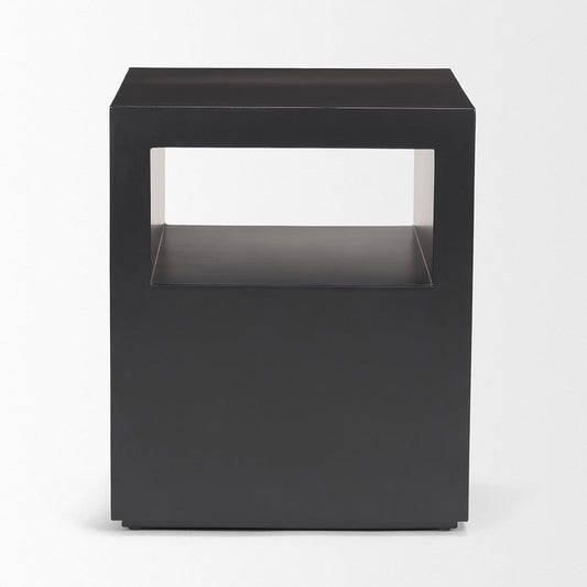 Mercana - Vondra Matte Black Metal w/ Open Shelves Side table - 71053 view 2