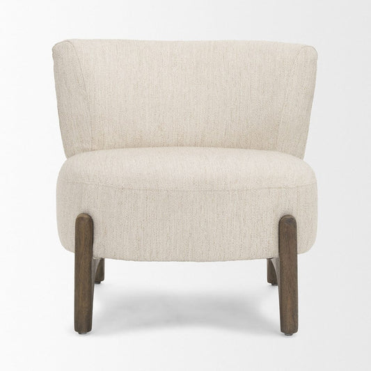 Mercana - Vyra Dark Brown Wood w/ Cream Fabric Accent Chair - 71017 view 2