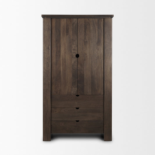 Mercana - Wallen Solid Dark Brown Wood Curio Cabinet - 71008 view 2