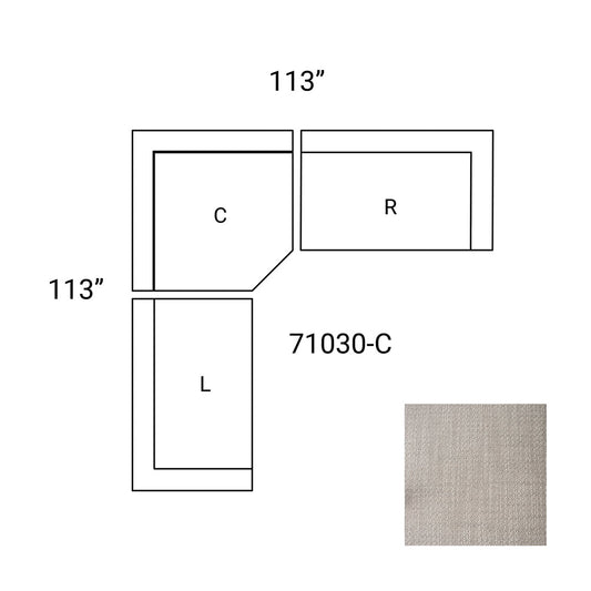 Mercana - Warner Gray 3 Piece Sofa Set w/Corner Piece - 71030-C view 2