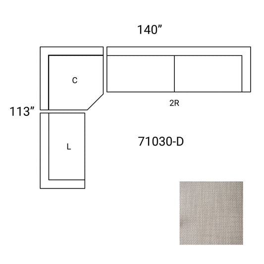 Mercana - Warner Gray 3 Piece Sofa Set w/Corner Piece - 71030-D view 2