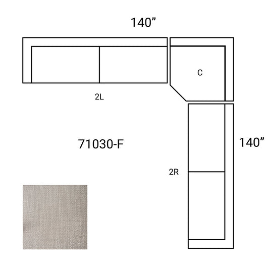 Mercana - Warner Gray 3 Piece Sofa Set w/Corner Piece - 71030-F view 2