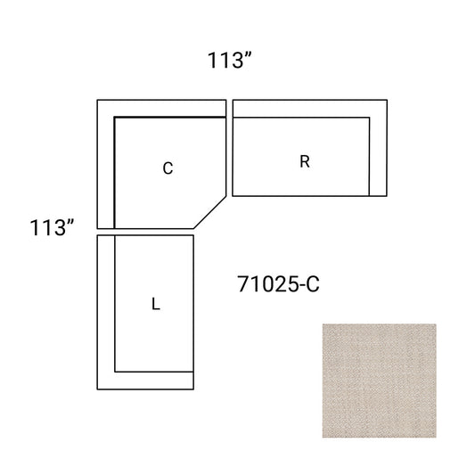 Mercana - Warner Oatmeal 3 Piece Sofa Set W/Corner Piece - 71025-C view 2