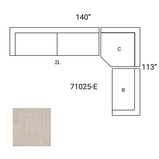 Mercana - Warner Oatmeal 3 Piece Sofa Set w/Corner Piece - 71025-E view 2