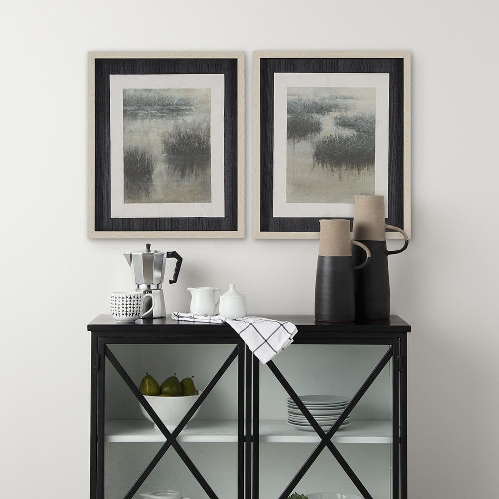 Mercana - Water Grasses by Mercana Studio a Hand Embellished Framed Art Print Matted under Glass (Set of 2) - 15654 view 9