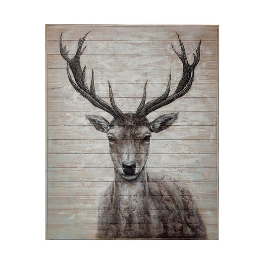 Mercana - White Tail II 48x60 Deer Original Hand Painted on Wood Oil Painting - 67717 view 2
