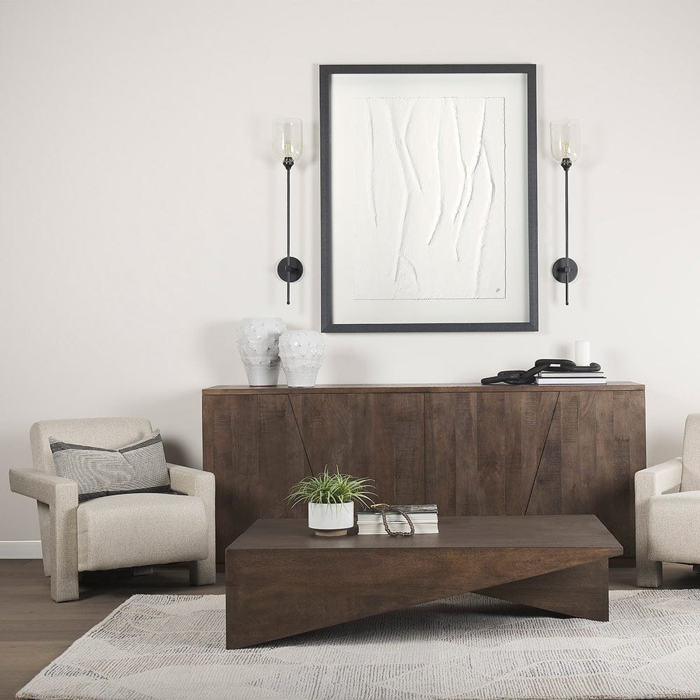 Mercana - White Vines I by Studio M a handmade Original Framed 3D Textured Artwork under Glass - 14257 view 8