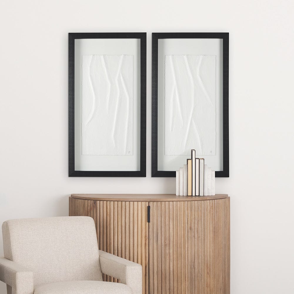Mercana - White Vines I by Studio M a handmade Original Framed 3D Textured Artwork under Glass (Set of 2) - 14788 view 8