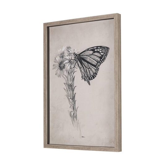 Mercana - Wild Aster Monarch Butterfly III Mercana Studio Hand Embellished Framed Art Print Matted under Glass - 14703 view 2