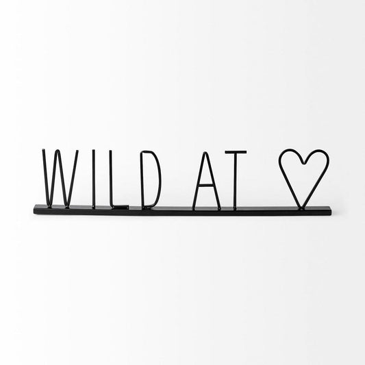 Mercana - Wild at Heart 24L x 1W Black Metal Sign - 68790_CLOSEOUT view 2