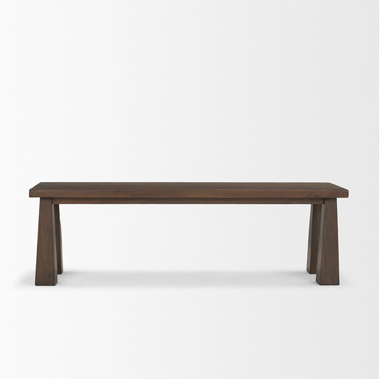 Mercana - Wolcott Rectangular Dark Brown Solid Wood Bench - 71019 view 2