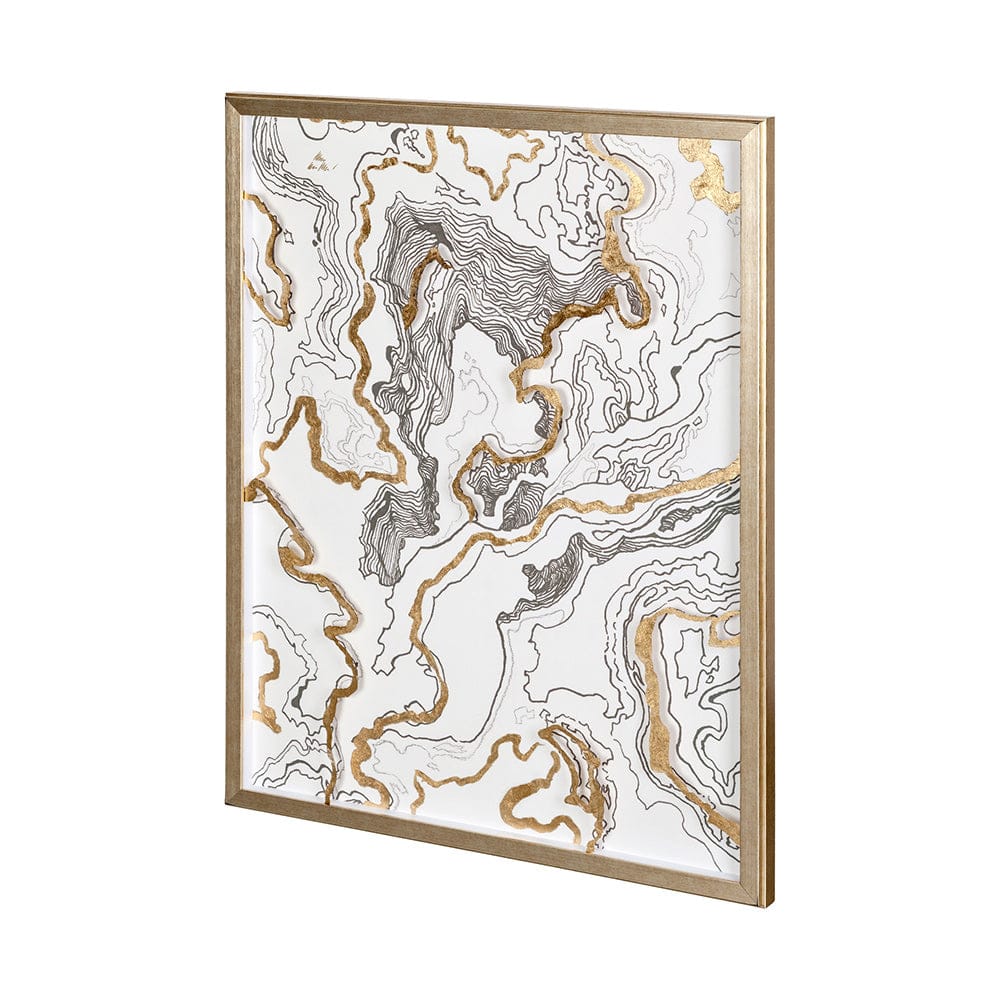 Mercana - Wooden Wave I by Mercana Studio a Hand Embellished Textured Framed Art Print Matted under Glass - 12402 view 1