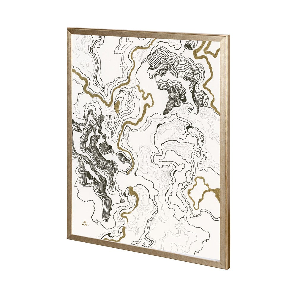 Mercana - Wooden Wave II by Mercana Studio a Hand Embellished Textured Framed Art Print Matted under Glass - 12403 view 1