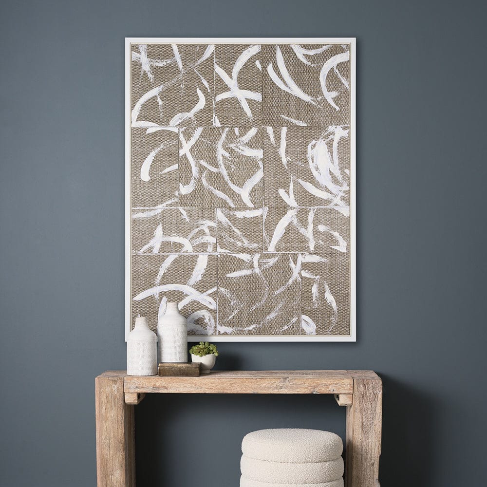 Mercana - Woven Textile by Mercana Studio a Hand Embellished Textured Framed Canvas - 102601-FL view 8