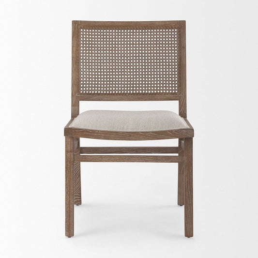 Mercana - Wynn 20.5L x 24.6W x 34.1H Cream Upholstered Fabric W/Brown Wood Dining Chair (Set of 2) - 69829 view 2