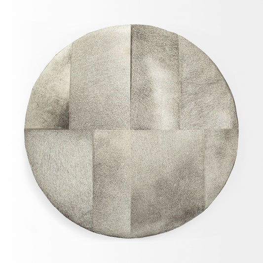 Mercana - Zahavi 36" Gray Hair-On-hide W/Metal Base Ottoman - 69057 view 2