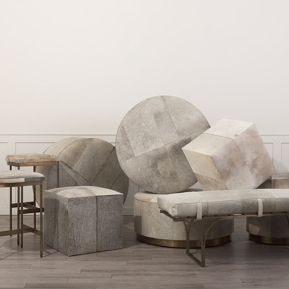 Mercana - Zahavi I 20" Grey-toned hair-on-hide ottoman - 69055 view 11