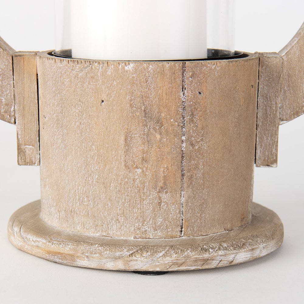 Mercana - Zain I Small Brown Wooden Vintage Inspired Candle Holder Lantern - 68637_CLOSEOUT view 11