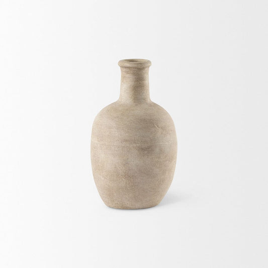 Mercana - Zenni 5.3L x 5.3W x 9.3H Warm Beige Ceramic Vase - 69804 view 2