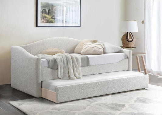 Meridian Furniture - Arlo Cream Boucle Fabric Twin Daybed - ArloCream-T veiw 2