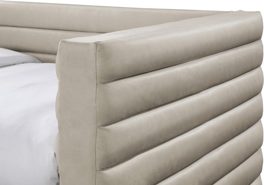 Meridian Furniture - Beverly Beige Vegan Leather Twin Daybed - BeverlyBeige-T veiw 6