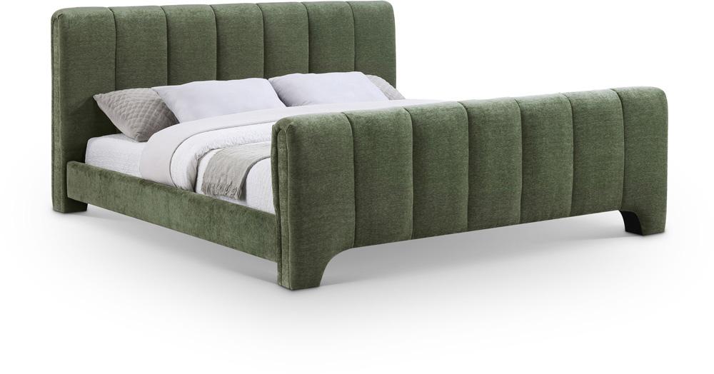 Meridian Furniture - Camila Green Chenille Fabric King Bed - CamilaGreen-K veiw 1