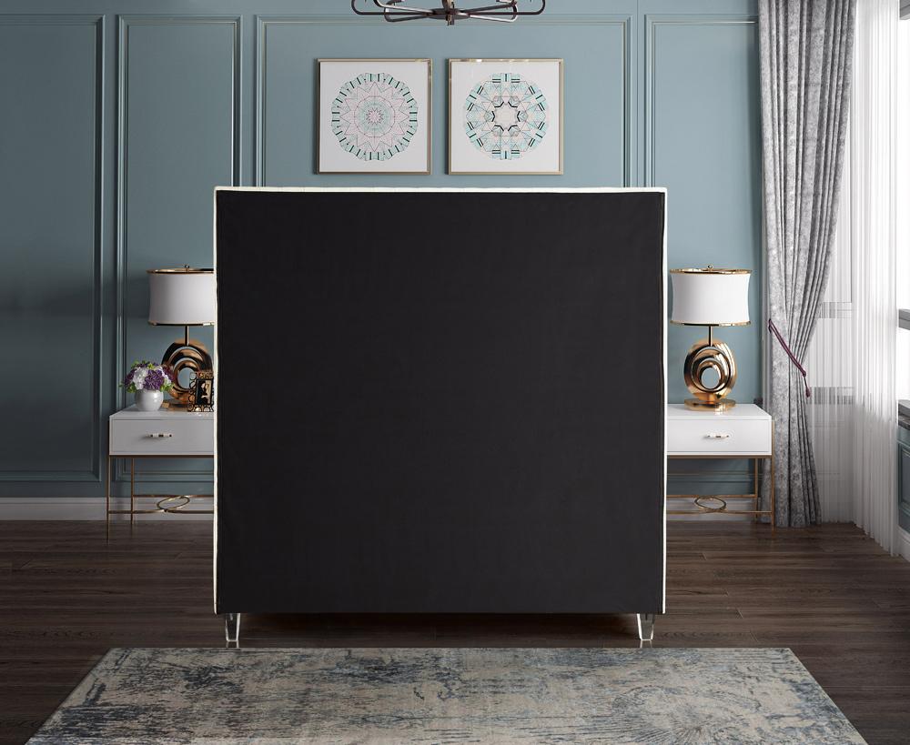 Meridian Furniture - Candace Cream Velvet Full Bed - CandaceCream-F veiw 7